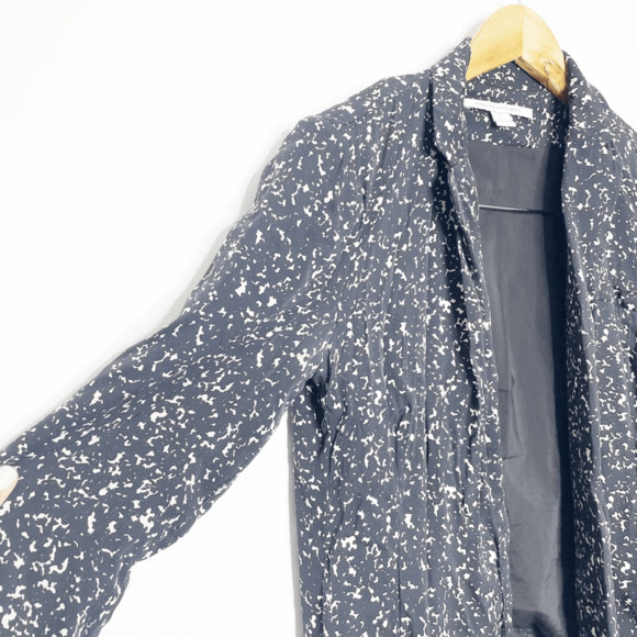 DIANE VON FURSTENBERG Vint Galaxy 100% silk Crepe blazer black womens 2 - Picture 3 of 9